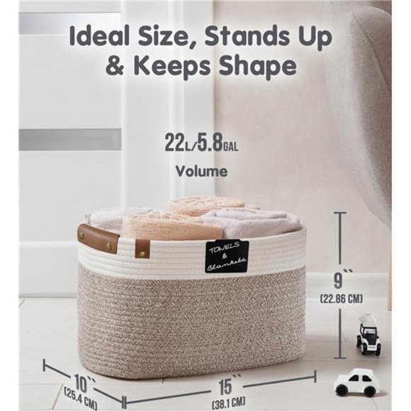 Cotton Rope Baskets for Organizing | Storage Baskets for Shelves | Rope Basket - Picture 6 of 7